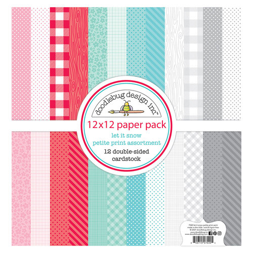 Doodlebug Design - Let It Snow Collection - 12 x 12 Paper Pack - Petite Print Assortment