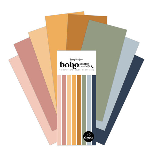 Scrapbook.com - Boho - Smooth Cardstock Paper Pad - Double Sided - 3.5 x 8.5 - 40 Sheets