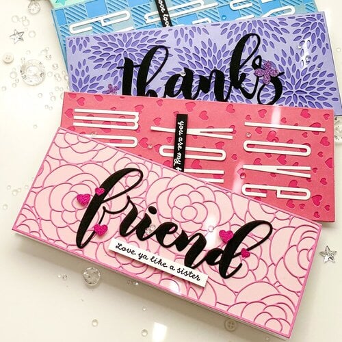 Scrapbook.com - Decorative Die - Slimline - Scattered Hearts