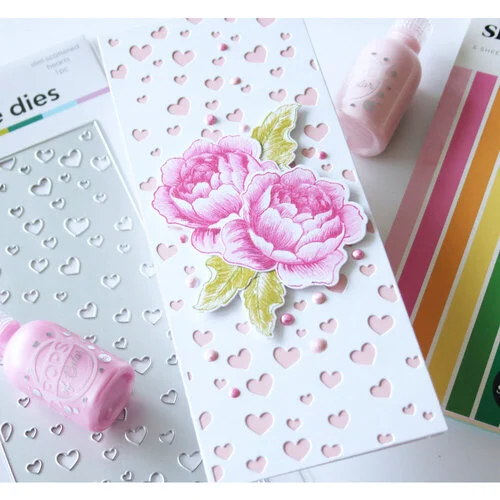 Scrapbook.com - Decorative Die - Slimline - Scattered Hearts