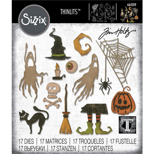Sizzix - Tim Holtz - Halloween - Thinlits Dies - Frightful Things 1 Sizzix - Tim Holtz - Halloween - Thinlits Dies - Frightful Things
