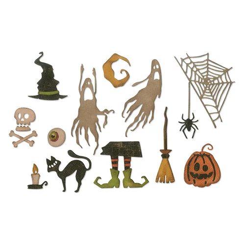 Sizzix - Tim Holtz - Halloween - Thinlits Dies - Frightful Things 3 Sizzix - Tim Holtz - Halloween - Thinlits Dies - Frightful Things