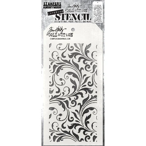 Stampers Anonymous - Tim Holtz - Layering Stencil - Flourish 1 Stampers Anonymous - Tim Holtz - Layering Stencil - Flourish