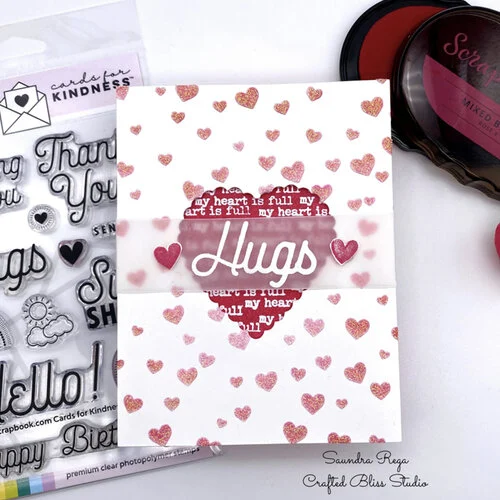 Scrapbook.com - Stencils - Scattered Hearts - 6x8