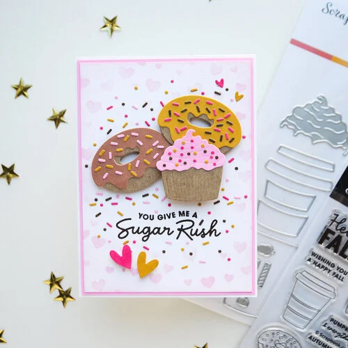 Scrapbook.com - Stencils - Scattered Hearts - 6x8