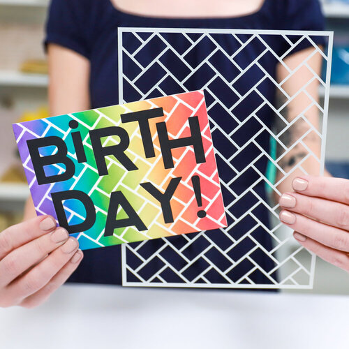 Scrapbook.com - Stencils - Herringbone - 6x8
