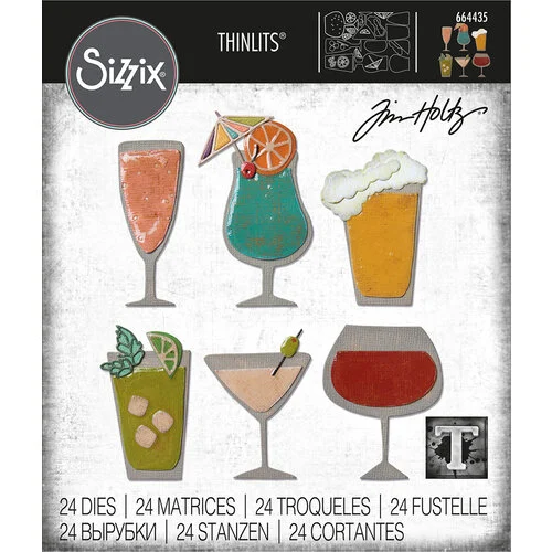 Sizzix - Tim Holtz - Thinlits Dies - Happy Hour 1 Sizzix - Tim Holtz - Thinlits Dies - Happy Hour