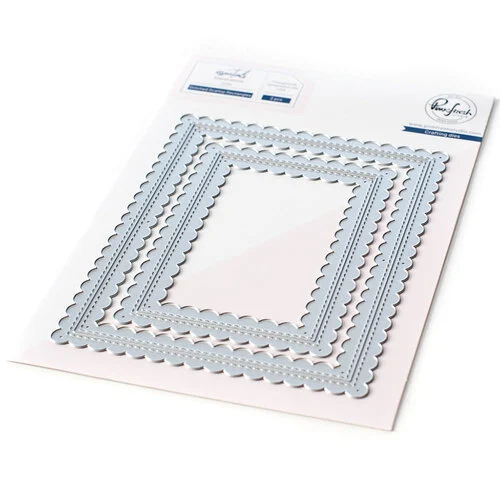 Pinkfresh Studio - Essentials Collection - Dies - Stitched Scallop Rectangles 1 Pinkfresh Studio - Essentials Collection - Dies - Stitched Scallop Rectangles