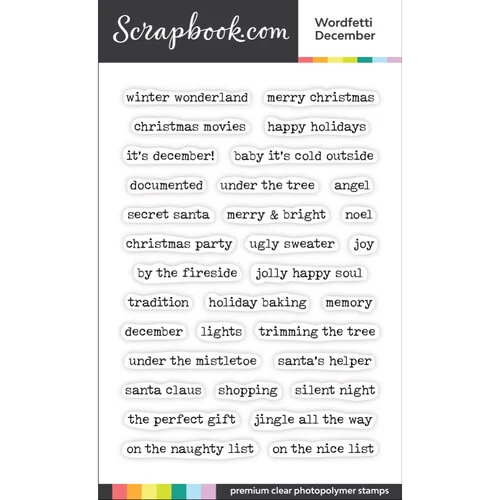 Scrapbook.com - Clear Photopolymer Stamp Set - Wordfetti December 1 Scrapbook.com - Clear Photopolymer Stamp Set - Wordfetti December