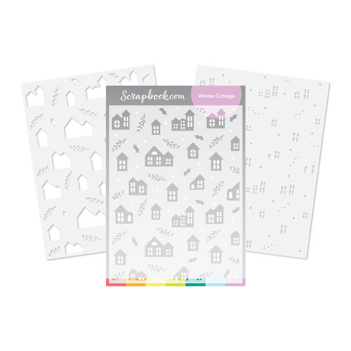 Scrapbook.com - Stencils - Layered Set - Winter Cottage - 6x8 1 Scrapbook.com - Stencils - Layered Set - Winter Cottage - 6x8