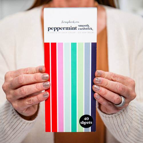 Scrapbook.com - Peppermint - Smooth Cardstock Paper Pad - Double Sided - 3.5 x 8.5 - 40 Sheets