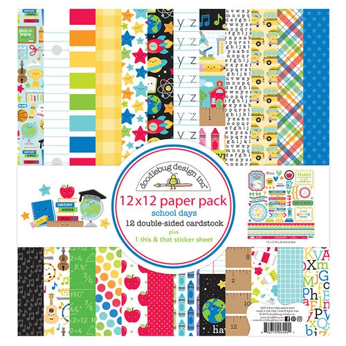 Doodlebug Design - School Days - 12 x 12 Paper Pack 1 Doodlebug Design - School Days - 12 x 12 Paper Pack