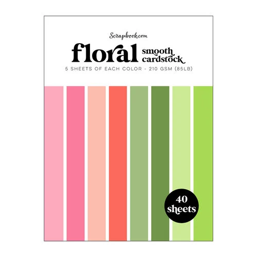 Scrapbook.com - Floral - Smooth Cardstock Paper Pad - 6x8 - 40 Sheets