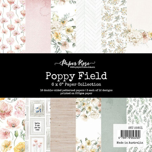 Paper Rose - 6 x 6 Collection Pack - Poppy Field