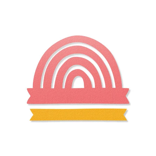 Scrapbook.com - Decorative Die Set - Rainbow Wishes