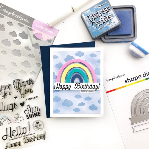 Scrapbook.com - Decorative Die Set - Rainbow Wishes