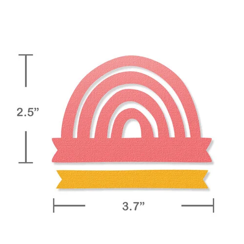 Scrapbook.com - Decorative Die Set - Rainbow Wishes