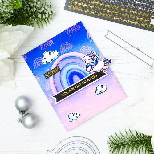Scrapbook.com - Decorative Die Set - Rainbow Wishes
