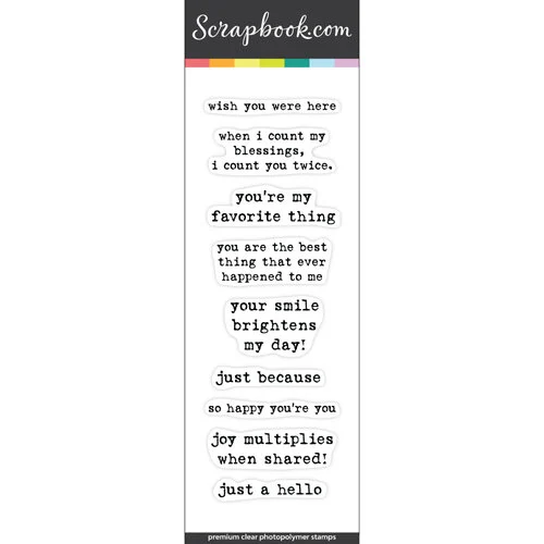 Scrapbook.com - Clear Photopolymer Stamp Set - Happy Little Sentiments 1 Scrapbook.com - Clear Photopolymer Stamp Set - Happy Little Sentiments