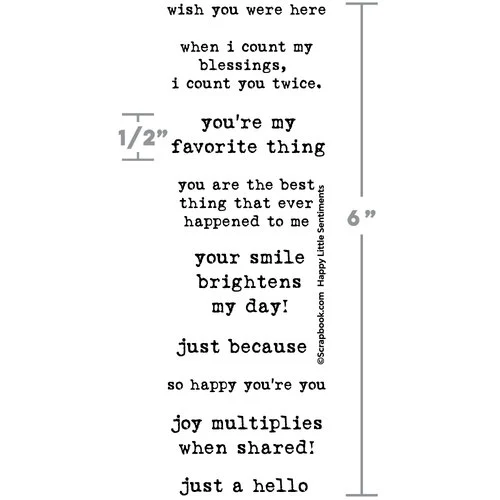 Scrapbook.com - Clear Photopolymer Stamp Set - Happy Little Sentiments 2 Scrapbook.com - Clear Photopolymer Stamp Set - Happy Little Sentiments
