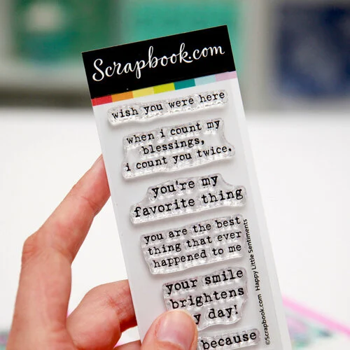 Scrapbook.com - Clear Photopolymer Stamp Set - Happy Little Sentiments 3 Scrapbook.com - Clear Photopolymer Stamp Set - Happy Little Sentiments