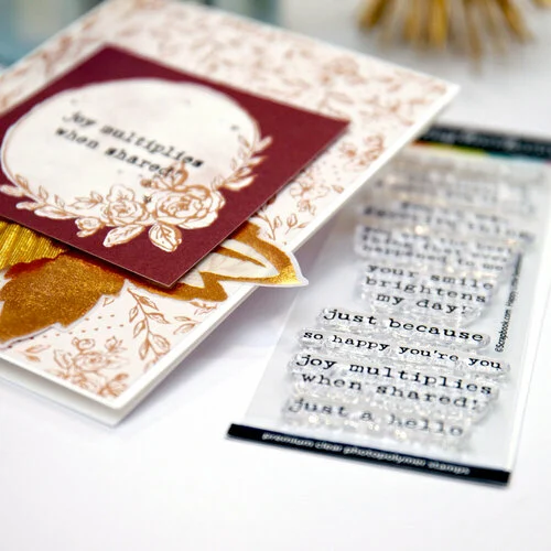 Scrapbook.com - Clear Photopolymer Stamp Set - Happy Little Sentiments 4 Scrapbook.com - Clear Photopolymer Stamp Set - Happy Little Sentiments