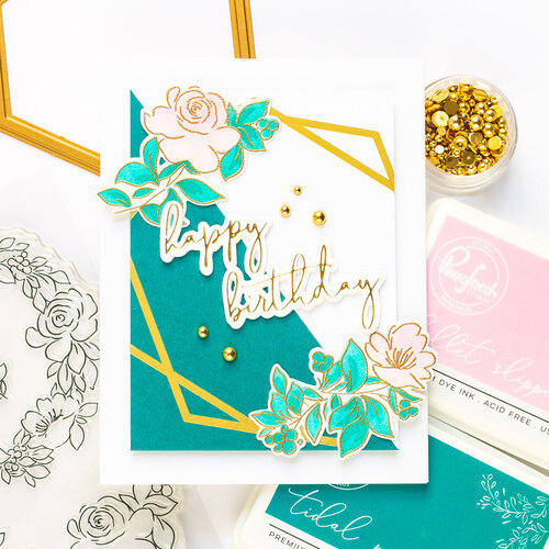 Pinkfresh Studio - Layering Stencils - Rainbow Floral 4 Pinkfresh Studio - Layering Stencils - Rainbow Floral