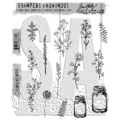 Stampers Anonymous - Tim Holtz - Cling Mounted Rubber Stamp Set - Flower Jar 1 Stampers Anonymous - Tim Holtz - Cling Mounted Rubber Stamp Set - Flower Jar