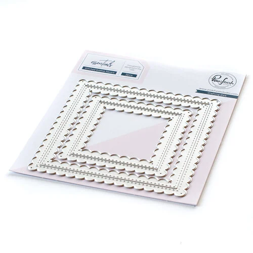 Pinkfresh Studio - Essentials Collection - Dies - Stitched Scalloped Square 1 Pinkfresh Studio - Essentials Collection - Dies - Stitched Scalloped Square
