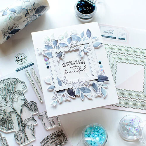Pinkfresh Studio - Essentials Collection - Dies - Stitched Scalloped Square 3 Pinkfresh Studio - Essentials Collection - Dies - Stitched Scalloped Square