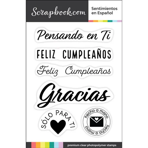 Scrapbook.com - Clear Photopolymer Stamp Set - Sentimientos en Espanol 1 Scrapbook.com - Clear Photopolymer Stamp Set - Sentimientos en Espanol