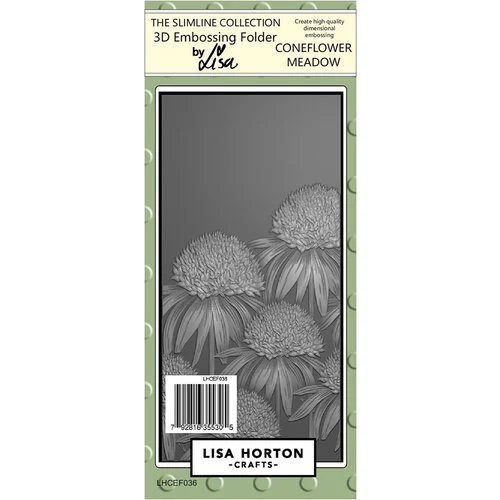 Lisa Horton Crafts - Slimline - 3D Embossing Folder - Coneflower Meadow 1 Lisa Horton Crafts - Slimline - 3D Embossing Folder - Coneflower Meadow