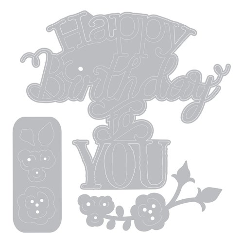 Sizzix - Hello Love Collection - Thinlits Dies - Phrase, Happy Birthday to You 2 Sizzix - Hello Love Collection - Thinlits Dies - Phrase, Happy Birthday to You