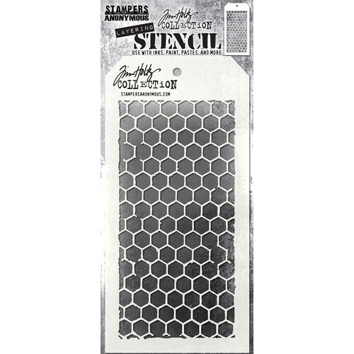 Stampers Anonymous - Tim Holtz - Layering Stencil - Honeycomb 1 Stampers Anonymous - Tim Holtz - Layering Stencil - Honeycomb