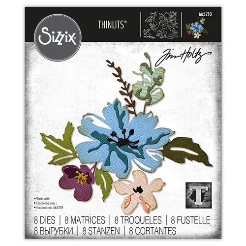 Sizzix - Tim Holtz - Thinlits Dies - Brushstroke Flowers No. 02 1 Sizzix - Tim Holtz - Thinlits Dies - Brushstroke Flowers No. 02