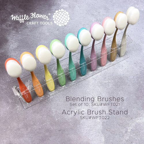 Waffle Flower Crafts - Blending Brushes and Acrylic Stand Bundle 2 Waffle Flower Crafts - Blending Brushes and Acrylic Stand Bundle