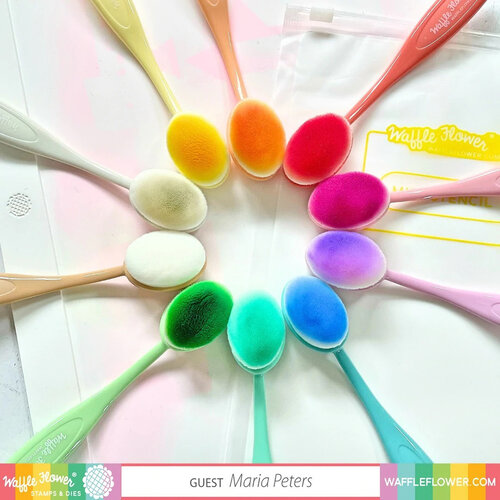 Waffle Flower Crafts - Blending Brushes and Acrylic Stand Bundle 5 Waffle Flower Crafts - Blending Brushes and Acrylic Stand Bundle