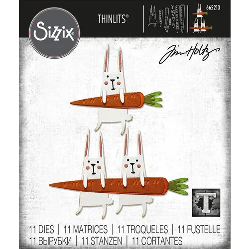 Sizzix - Tim Holtz - Thinlits Dies - Carrot Bunny 1 Sizzix - Tim Holtz - Thinlits Dies - Carrot Bunny