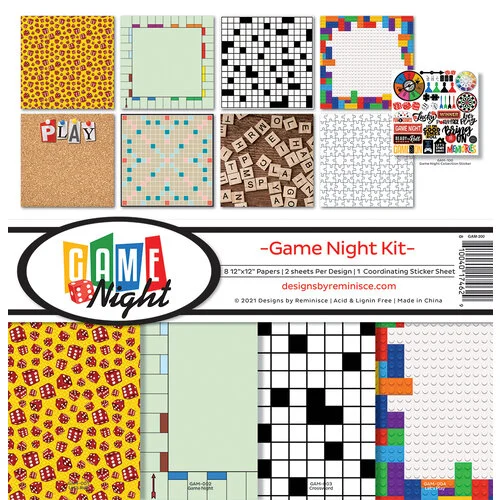 Reminisce - Game Night Collection - 12 x 12 Collection Kit 1 Reminisce - Game Night Collection - 12 x 12 Collection Kit