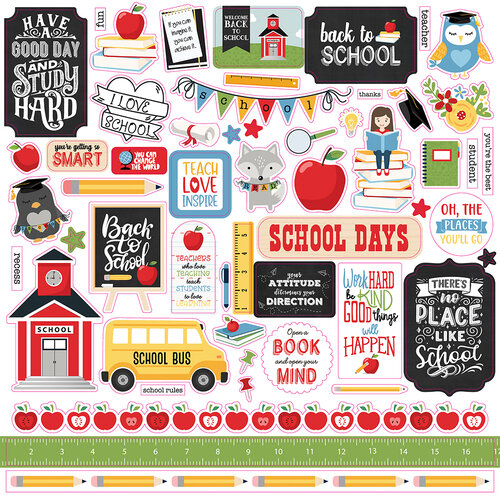 Echo Park - School Rules Collection - 12 x 12 Cardstock Stickers - Elements 1 Echo Park - School Rules Collection - 12 x 12 Cardstock Stickers - Elements