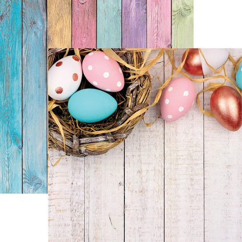 Reminisce - Springtime Collection - 12 x 12 Double Sided Paper - Easter Eggs 1 Reminisce - Springtime Collection - 12 x 12 Double Sided Paper - Easter Eggs