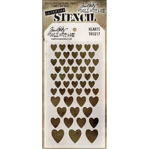 Stampers Anonymous - Tim Holtz - Layering Stencil - Hearts 1 Stampers Anonymous - Tim Holtz - Layering Stencil - Hearts