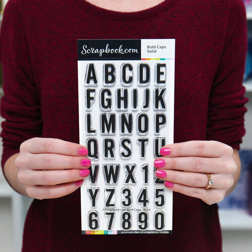 Scrapbook.com - Clear Photopolymer Stamp Set - Bold Caps - Solid