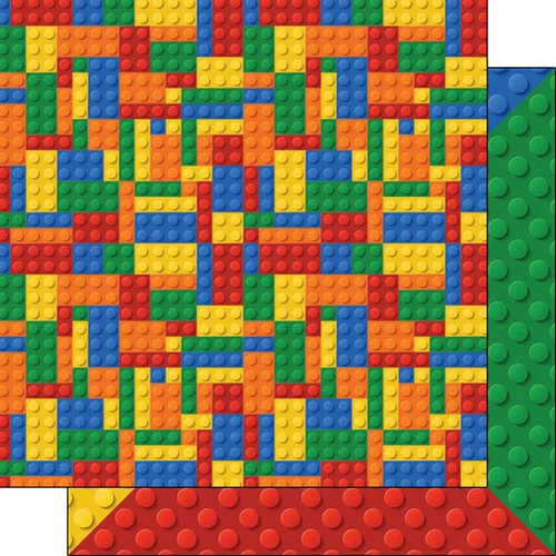 Scrapbook Customs - 12 x 12 Double Sided Paper - Multi-Color Building Blocks 1 Scrapbook Customs - 12 x 12 Double Sided Paper - Multi-Color Building Blocks
