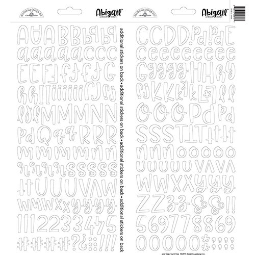 Doodlebug Design - Cardstock Stickers - Abigail - Lily White 1 Doodlebug Design - Cardstock Stickers - Abigail - Lily White