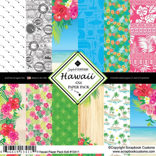 Scrapbook Customs - 6 x 6 Paper Pack - Hawaii 1 Scrapbook Customs - 6 x 6 Paper Pack - Hawaii