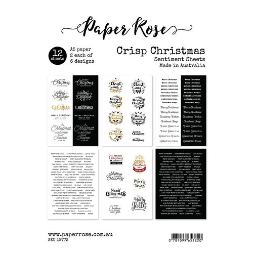 Paper Rose - A5 Collection Pack - Crisp Christmas Sentiment 1 Paper Rose - A5 Collection Pack - Crisp Christmas Sentiment