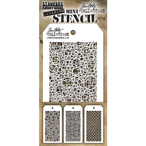 Stampers Anonymous - Tim Holtz - Layering Stencils - Mini Set 46