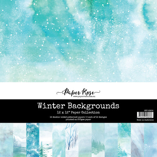 Paper Rose - 12 x 12 Collection Pack - Winter Backgrounds