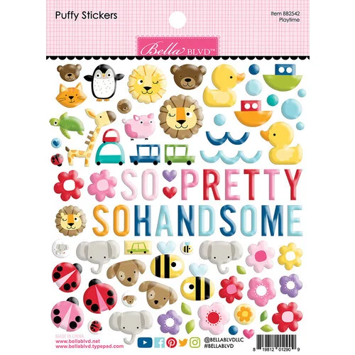 Bella Blvd - Tiny Tots 2.0 Collection - Puffy Stickers - Playtime 1 Bella Blvd - Tiny Tots 2.0 Collection - Puffy Stickers - Playtime
